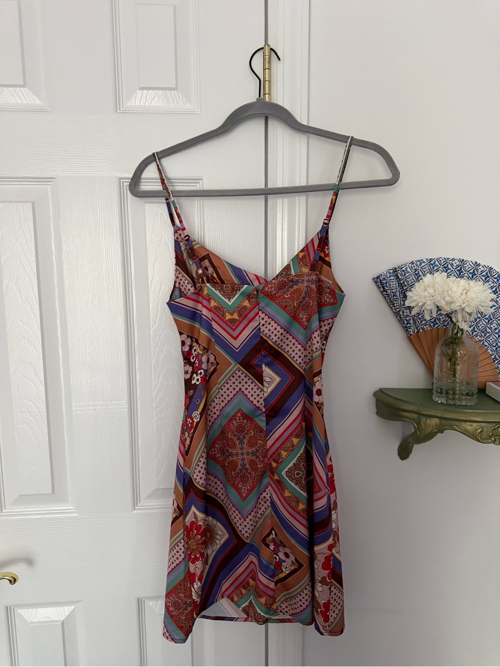 Urban Outfitters Multicolor Geometric Floral Slip Dress - Picture 2 of 4